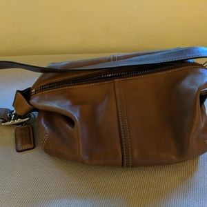 Classic Coach brown leather hobo purse and wallet
